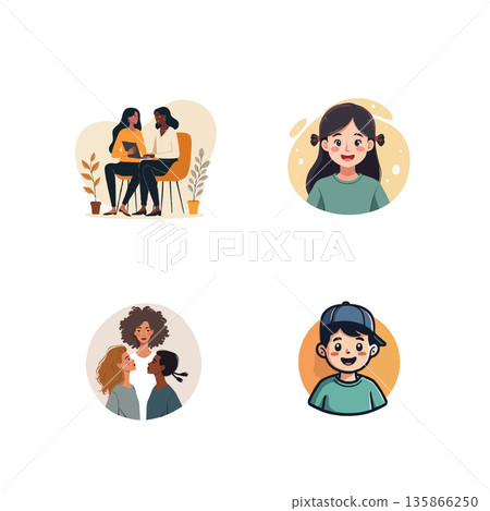 Collection of adorable pixel art illustrations featuring a girl writing, a fox, a cosmic landscape, and a wooden character. Collection of adorable pixel art illustrations featuring a girl writing, a fox, a cosmic landscape, and a wooden character. 135866250