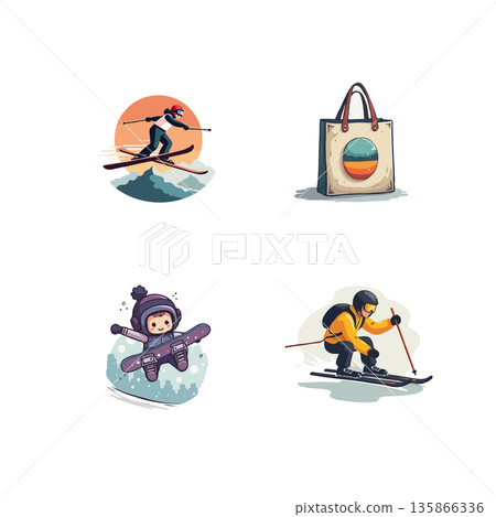 Collection of pixel art illustrations featuring a woman with headset, Japanese house, cute puppy, and compost bin. 135866336