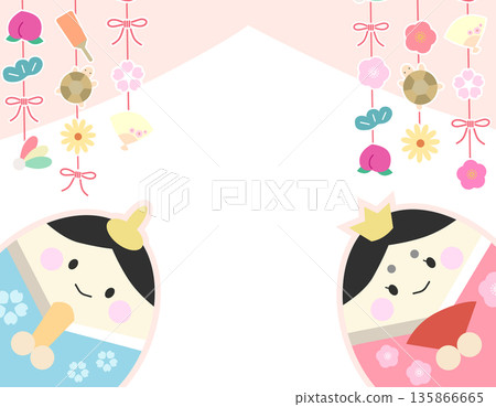 可愛的春日娃娃和裝飾品相框 1 135866665