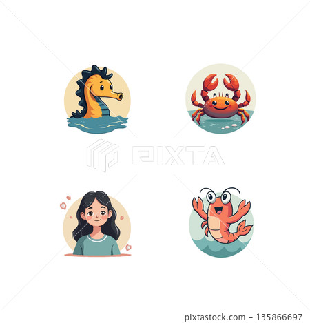 Set of four cartoon icons depicting cozy home scenes: cooking apron, opening curtains, candle lighting, and honey jar. Set of four cartoon icons depicting cozy home scenes: cooking apron, opening curtains, candle lighting, and honey jar. 135866697