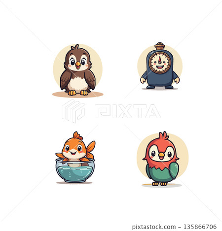 Illustrations representing graduation, career choices, job offers, and travel destinations. Vector art for stock illustration. Illustrations representing graduation, career choices, job offers, and travel destinations. Vector art for stock illustration. 135866706