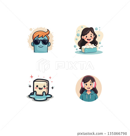 Collection of pixel art icons featuring nature, food, and communication themes for creative projects and designs. Collection of pixel art icons featuring nature, food, and communication themes for creative projects and designs. 135866798