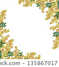 [Mimosa frame] Hand embroidery illustration material 135867017