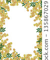 [Mimosa frame] Hand embroidery illustration material 135867029