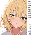 A cute blonde girl is staring at me 135867146