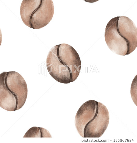 Oil seamless pattern with Coffee beans 135867684