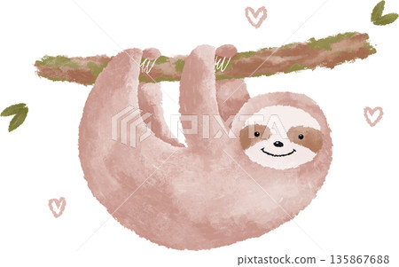 sloth, watercolor, animal 135867688