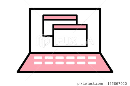 PC 圖示,重疊的視窗螢幕代表商業應用程式 PC 圖示,重疊的視窗螢幕代表商業應用程式 135867920