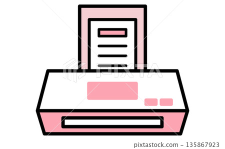 Illustration of a scanner that scans paper documents and converts them into data. Printer type. Illustration of a scanner that scans paper documents and converts them into data. Printer type. 135867923