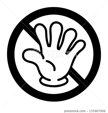 Palm warning mark vector material Palm warning mark vector material 135867998