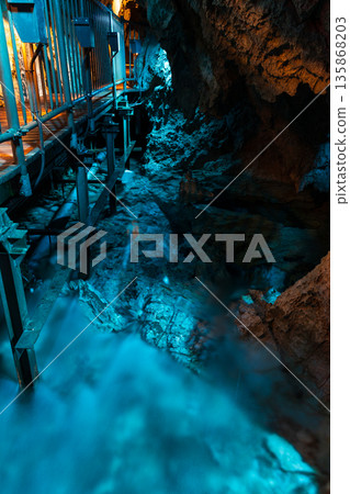 Ryusendo Cave, one of Japan's three largest limestone caves, Iwaizumi Town, Iwate Prefecture Ryusendo Cave, one of Japan's three largest limestone caves, Iwaizumi Town, Iwate Prefecture 135868203