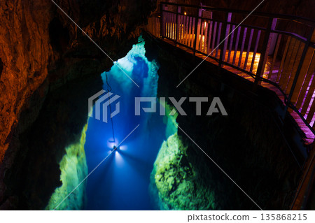 Iwaizumi Town, Iwate Prefecture, Japan's Three Greatest Limestone Caves, Ryusendo Cave, Second Underground Lake Iwaizumi Town, Iwate Prefecture, Japan's Three Greatest Limestone Caves, Ryusendo Cave, Second Underground Lake 135868215