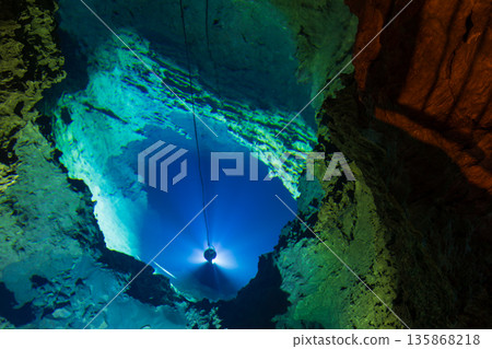 Iwaizumi Town, Iwate Prefecture, Japan's Three Greatest Limestone Caves, Ryusendo Cave, Third Underground Lake 135868218