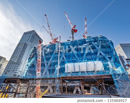 The construction site of Torch Tower, which will be the tallest building in Japan (photographed in January 2026) 135868927