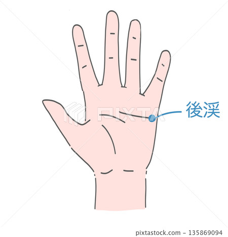 Hand Ushirokei acupoint 135869094