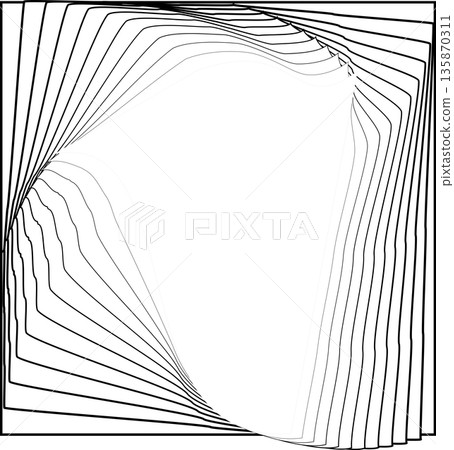Squares with rotating radial. Design element for logo, prints, template Squares with rotating radial. Design element for logo, prints, template 135870311