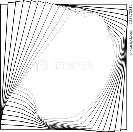 Squares with rotating radial. Design element for logo, prints, template Squares with rotating radial. Design element for logo, prints, template 135870312