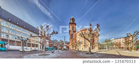 Frankfurt Paulskirche square with historic church Frankfurt Paulskirche square with historic church 135870313