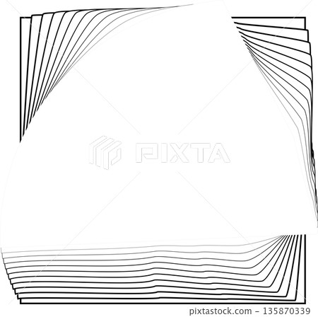 Squares with rotating radial. Design element for logo, prints, template 135870339