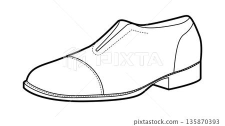 Dress shoe mens formal single shoe line. Classic lace up leather suit footwear smart office style. Technical fashion Dress shoe mens formal single shoe line. Classic lace up leather suit footwear smart office style. Technical fashion 135870393