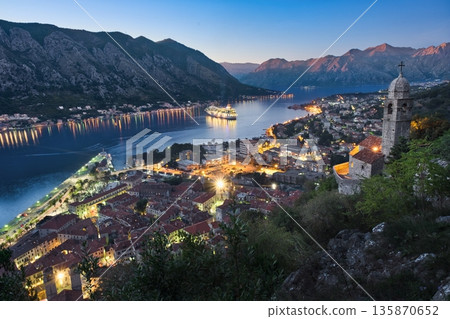 Kotor Bay and the sunset Kotor Bay and the sunset 135870652