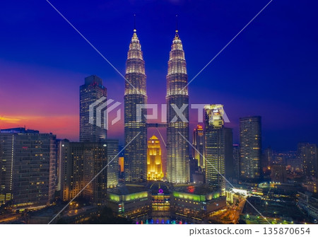 Kuala Lumpur and Sunset Kuala Lumpur and Sunset 135870654