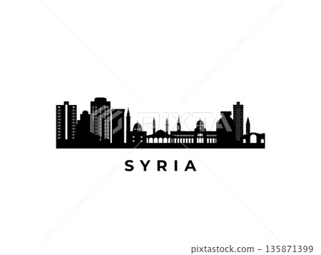 Vector Syria skyline. Travel Syria famous landmarks. Vector Syria skyline. Travel Syria famous landmarks. 135871399