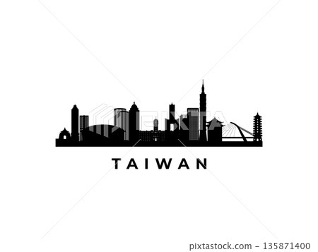 Vector Taiwan skyline.  135871400