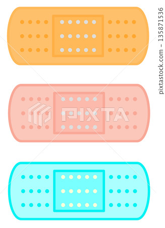 Illustration of a bandage that can be used to protect and treat wounds and bleeding as an emergency treatment 135871536