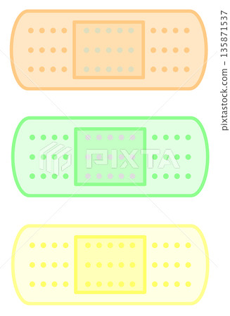 Illustration of a bandage that can be used to protect and treat wounds and bleeding as an emergency treatment Illustration of a bandage that can be used to protect and treat wounds and bleeding as an emergency treatment 135871537
