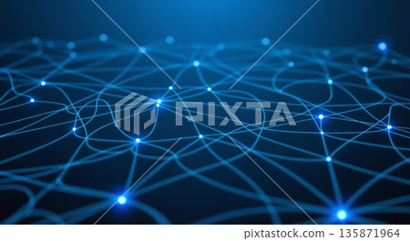 網路和人工智慧技術的藍色抽象圖像背景 135871964