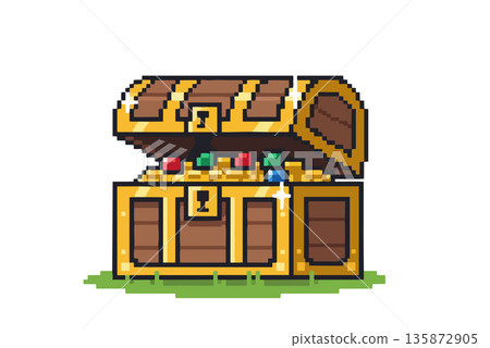 Treasure chest pixel art. 135872905
