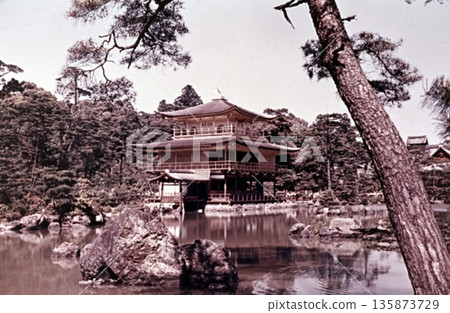 Old photo from 1957, Kinkakuji Temple, Kyoto 135873729