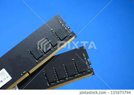 Black memory installed in a computer 135873794