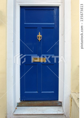 Dark blue door Dark blue door 135873813