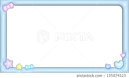 Cute, plump blue frame, 16:9 size 135874523