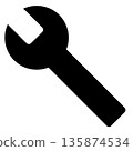 A simple icon of a spanner representing settings 135874534