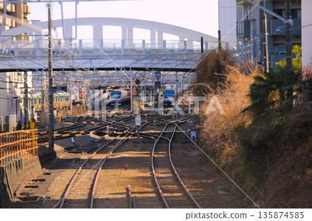 Inside JR Chuo Line Hachioji Station in the afternoon 135874585