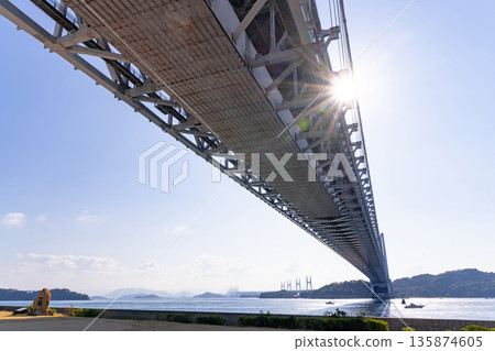 The Great Seto Bridge seen from Tatsunoura Park in Kurashiki City, Okayama Prefecture 135874605