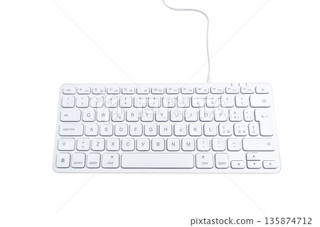 a white keyboard a white keyboard 135874712