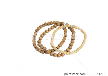 two wooden bracelets 135874715