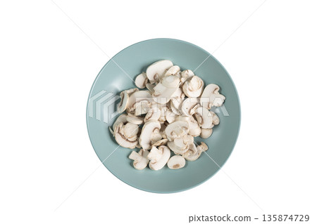 champignon mushrooms on a plate champignon mushrooms on a plate 135874729