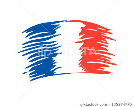 Stylized French flag without background 135874770