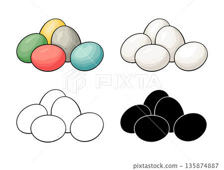 easter, eggs, silhouette 135874887