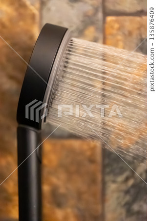 Handheld shower spray. Black head. Spa mood 135876409