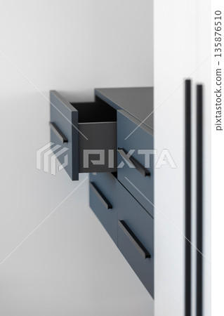 Floating vanity. Slate matte. Open drawer. Floating vanity. Slate matte. Open drawer. 135876510