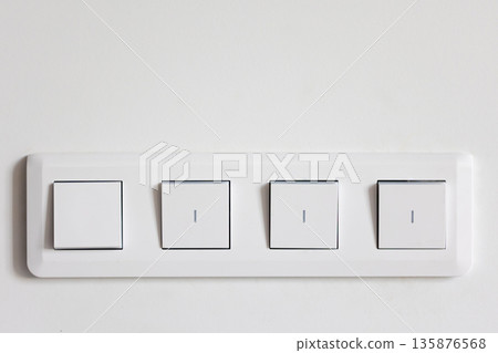 Light switch panel. Four buttons. Clean minimalism 135876568