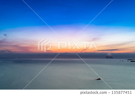 Stunning Sunrise Over Keelung Islet at Keelung Waishuangxi, Taiwan. Stunning Sunrise Over Keelung Islet at Keelung Waishuangxi, Taiwan. 135877451