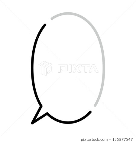 Simple speech bubble illustration, oval, vertical 135877547