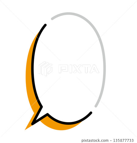 Simple speech bubble illustration, oval, vertical 135877733